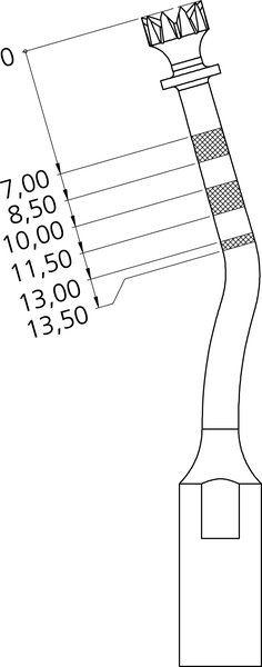 Размеры насадки IM3.4A для расширения или завершения подготовки ложа под имплантат
