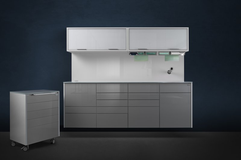 Медицинская мебель для стоматологических кабинетов серии SOUL, серый цвет