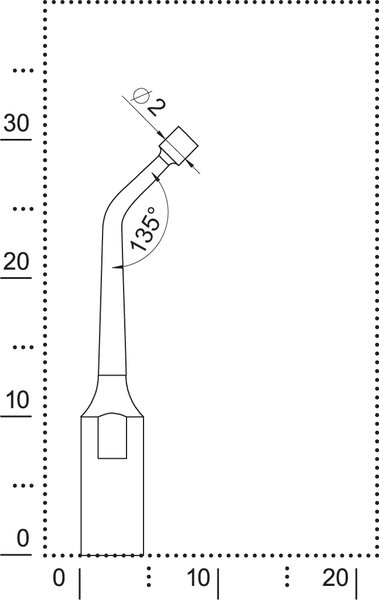Размеры насадки D2 для конденсации амальгамы, удаления коронок и мостов