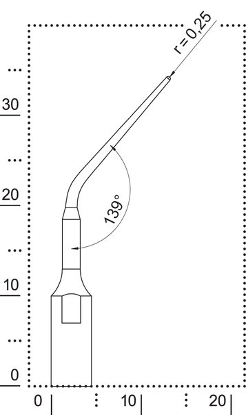 Размеры насадки D3 для конденсации гуттаперчи