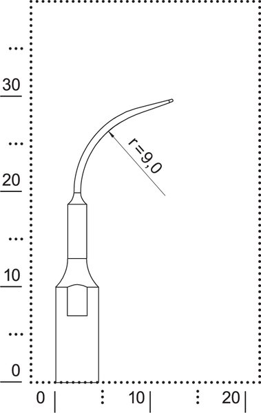 Размеры насадки S5 для деликатного удаления зубного камня при гингивите